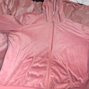 Pink velour jacket sz L